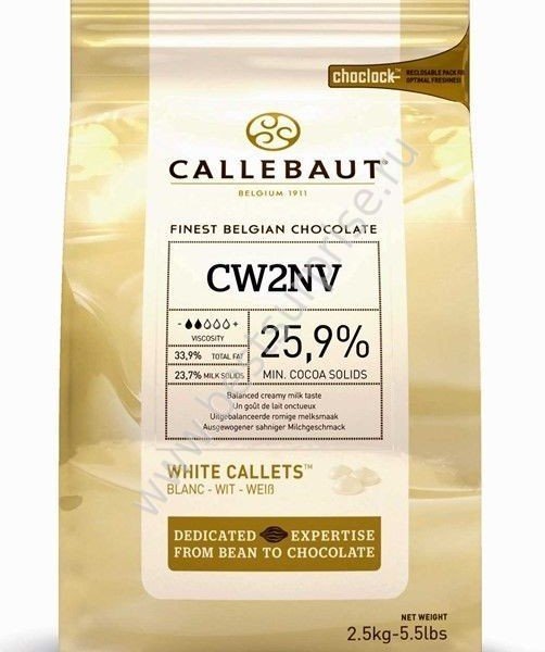 Белый шоколад 25.9% Barry Callebaut 2.5 кг.