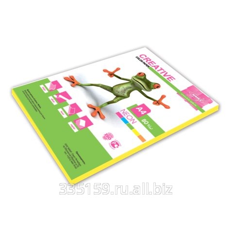 Бумага Creative color (Креатив), А4, 80 г/м2, 50 л., неон желтая