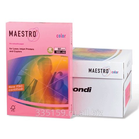 Бумага Maestro color, А3, 80 г/м2, 500 л, неоново-розовая Neopi