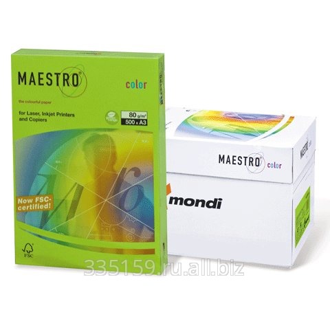 Бумага Maestro color А3, 80 г/м2, 500 л., интенсивная зеленая MA42