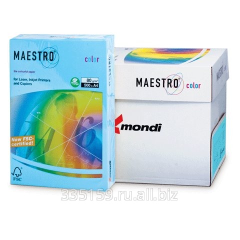 Бумага Maestro color А4, 80 г/м2, 500 л., пастель голубая MB30