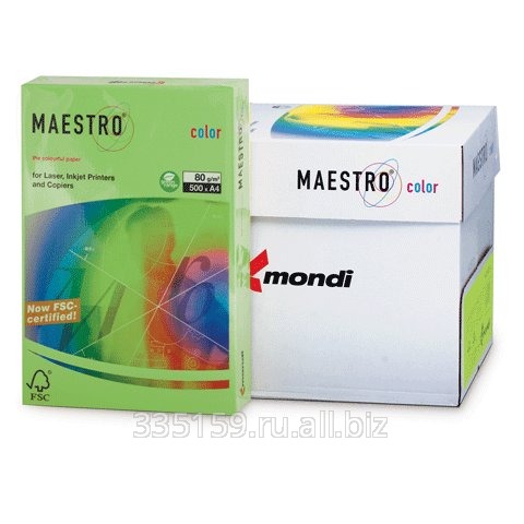 Бумага Maestro color А4, 80 г/м2, 500 л., интенсивно-зеленая MA42