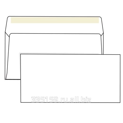 Конверты Е65, комплект 1000 шт., клей декстрин, белые, 110х220 мм