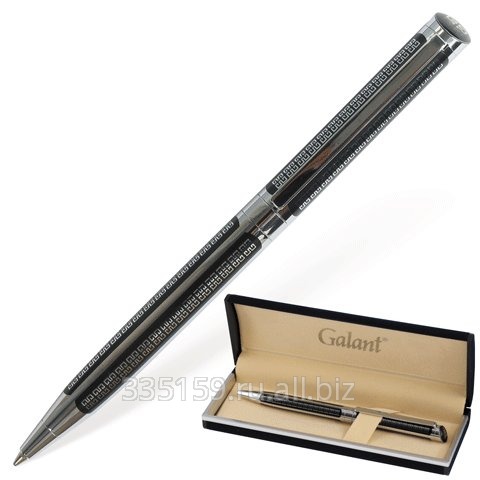 Ручка шариковая Galant GFP016, подарочная, корпус хромированный/черный, хромиров. детали, синяя