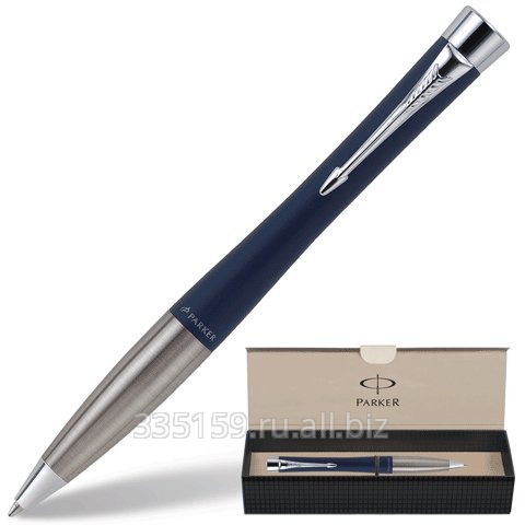 Ручка шариковая Parker Urban Night Sky Blue CT, корпус сиий, хромированные детали