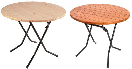 Круглые реечные столы, тип ног - ривьера