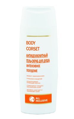 Антицеллюлитный гель-скраб для душа body corset All Inclusive