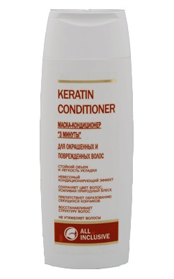 Маска-кондиционер 3 минуты. Для окрашенных и поврежденных волос keratin conditioner All Inclusive