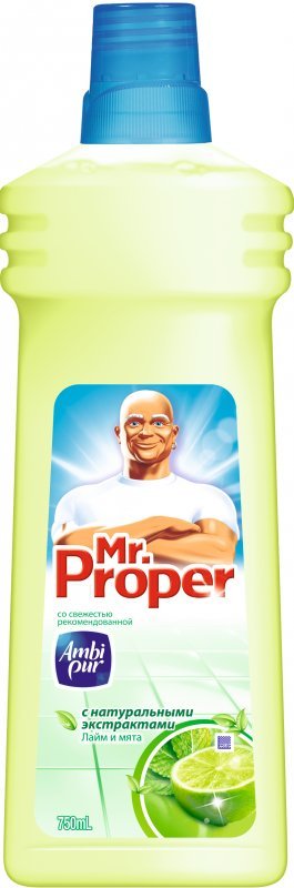 Моющая жидкость для полов и стен Mr. Proper, в ассортименте - 14 шт/кор