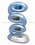 Электронные настольные часы-будильник Wendox W1810 серебристо-голубые