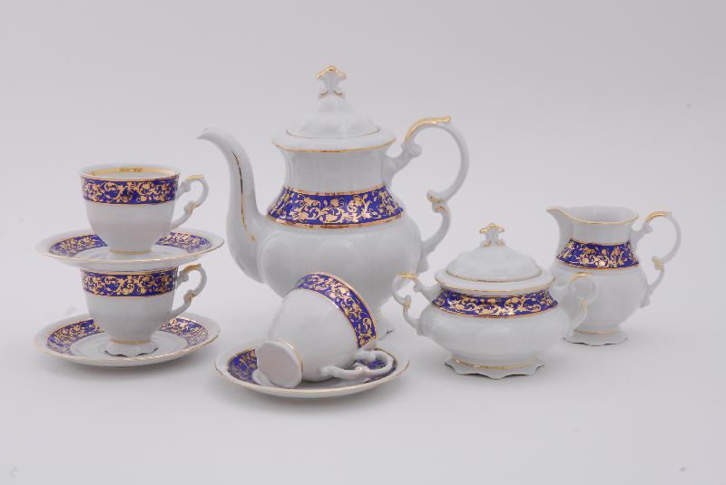 Сервиз кофейный 15предм. чаш. 0,15л, форма сабина, 1024, фарфор, leander (654627)