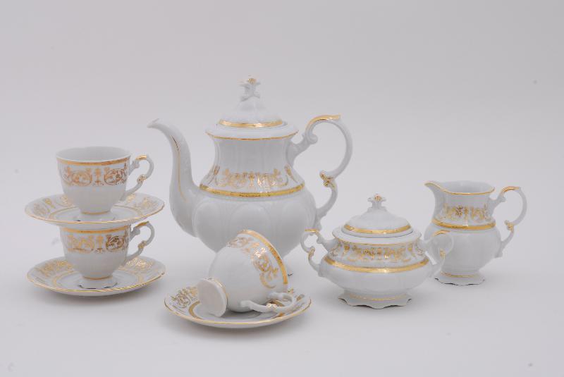 Сервиз кофейный 15предм. чаш. 0,15л, форма сабина, 1373, фарфор, leander (654631)