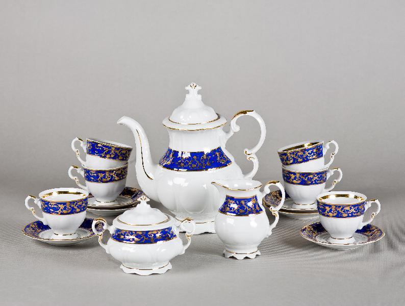 Сервиз кофейный мокко 15предм., форма сабина, 1024, фарфор, leander (654640)