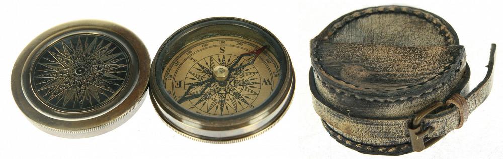 Сувенир в кож. футляре: компас d=6см (926596)