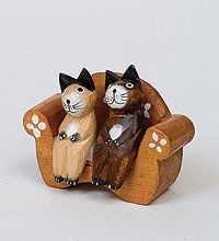 28-028 статуэтки mini кот и кошка на диване (в упаковке) (784643)