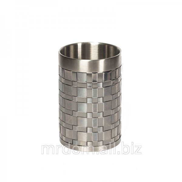 Стакан для зубной пасты basketweave silver (842423)