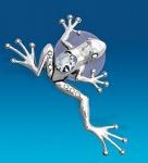 AR-1279 фигурка на магните "лягушка тропическая" серебр. (юнион) (778985)