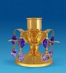 AR-2520/ 1 подсвечник "цветок"с цв.кр. h-7 см. (юнион) (777930)