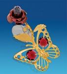 AR-3053/ 1 фигурка на липучке "бабочка на бордовой розе" с цв.кр. (юнион) (777953)