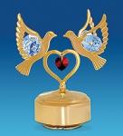 AR-3674/ 3 фигурка музыкальная "сердечко с голубями" с цв.кр. (юнион) (778036)