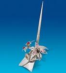 AR-1320/ 2 письменный прибор "лилия" посеребр. с цв.кр. (юнион) (868005)