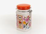 Банка для сыпучих продуктов (клипс) "Лето в Европе" 9*9*18см. v=800мл. (квадратная) (подарочная упаковка) (938947)
