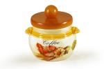 Банка для сыпучих продуктов с деревянной крышкой (кофе) "маки" (694859)