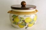 Банка для сыпучих продуктов с деревянной крышкой (большая) "итальянские лимоны" (647709)