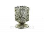 Подсвечник декоративный (со стеклянной колбой для 1-й свечи) "Восточная сказка" 9,5*9,5*12,5см. (металл, стекло) (белая упаковка) (893382)