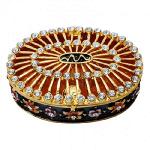 Шкатулка со стразами овал, 6х4х2см (629968)