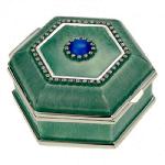Шкатулка, зеленая, многоугольная (630036)