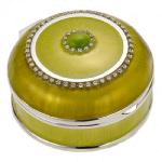 Шкатулка, зеленая, круглая (630035)