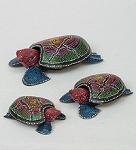 В1-0339 статуэтка черепаха разноцветная (20,16,13 см.), набор 3 шт. (784661)