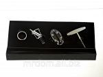 Винный подарочный набор 4пр. (штопор, кольцо, пробка для винной бутылки, нож для срезания оплетки) 35*12*4см. (пластик, металл, силикон) (черная упаковка) (893605)