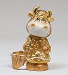 15788 фигурка гипсовая "корова с ведром" зол. (779249)