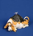 3Dl-a6097 копилка "бассет с птичкой" (777879)