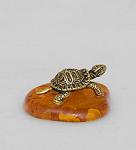 Фигурка "черепашка на подставке" (латунь, янтарь) (874639)