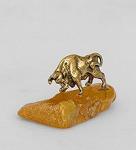 Фигурка "буйвол" (латунь, янтарь нат.) (871509)