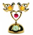 Фигурка декоративная с часами "голубки" 9см" (659743)