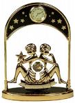 Фигурка декоративная с часами - знак зодиака "близнецы" 14см" (659728)
