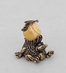 Фигурка "еж с яблоком" (латунь, янтарь) (779999)