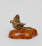 Фигурка "голубь" (латунь, янтарь) (871465)