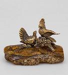 Фигурка "голуби на ветке" (латунь, янтарь нат.) (871498)
