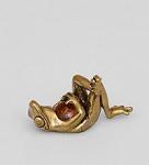 Фигурка "лягушка сытая" (латунь, янтарь) (871485)