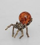Фигурка "паук" (латунь, янтарь) (780010)