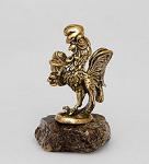 Фигурка "петух с рюмкой" (латунь, янтарь нат.) (871505)