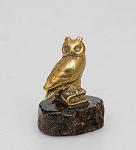 Фигурка "сова" (латунь, янтарь нат.) (871508)