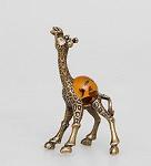 Фигурка "жираф" мал. (латунь, янтарь) (862352)