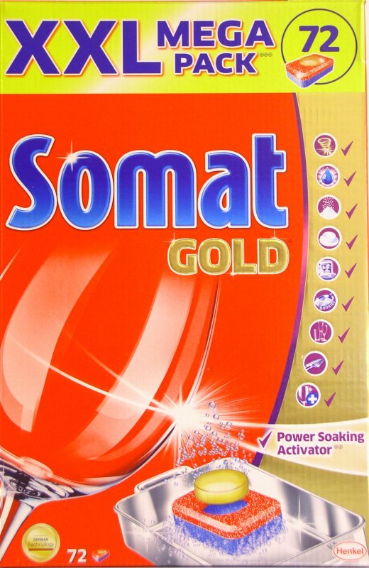 Таблетки Somat Gold Power Soaking Activator для посудомоечных машин (Мощный активатор замачивания), 72 шт.