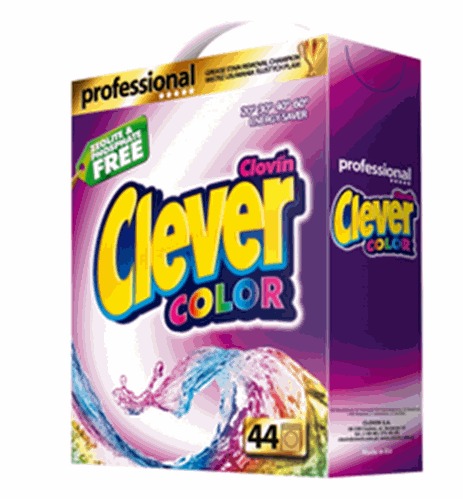 Бесфосфатный стиральный порошок Clever Professional Color 3,3 кг